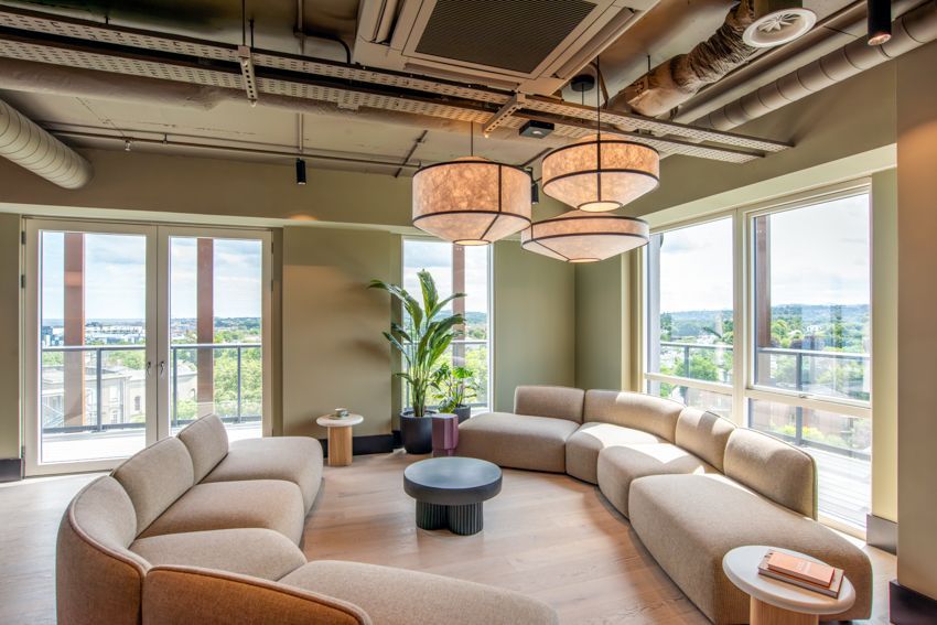 Spacious apartment clubhouse with furniture and seating area at Alta Verde in Blackrock, Co. Dublin.