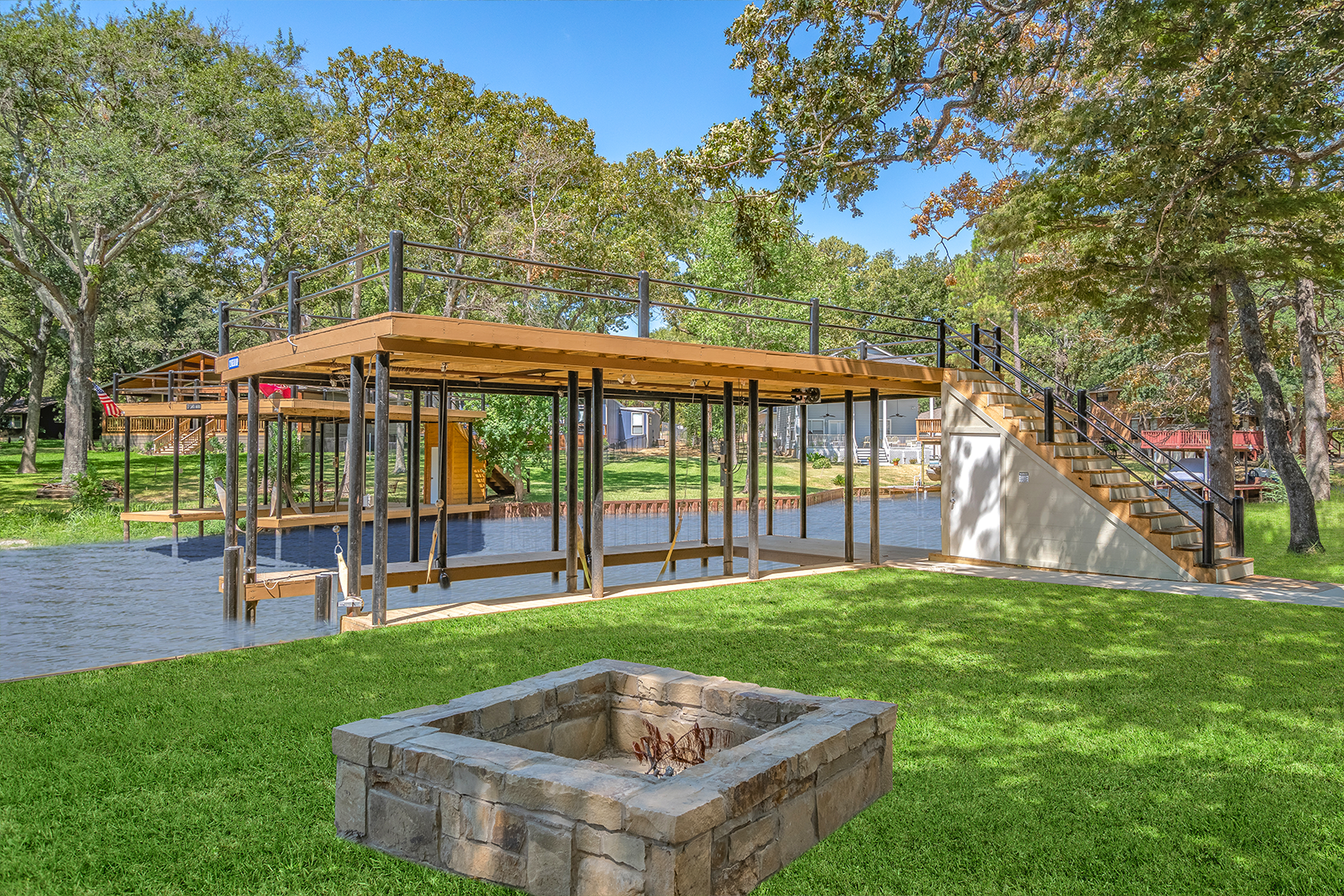 Custom Home Outdoor Living Space Photos | Rustic Creek Homes