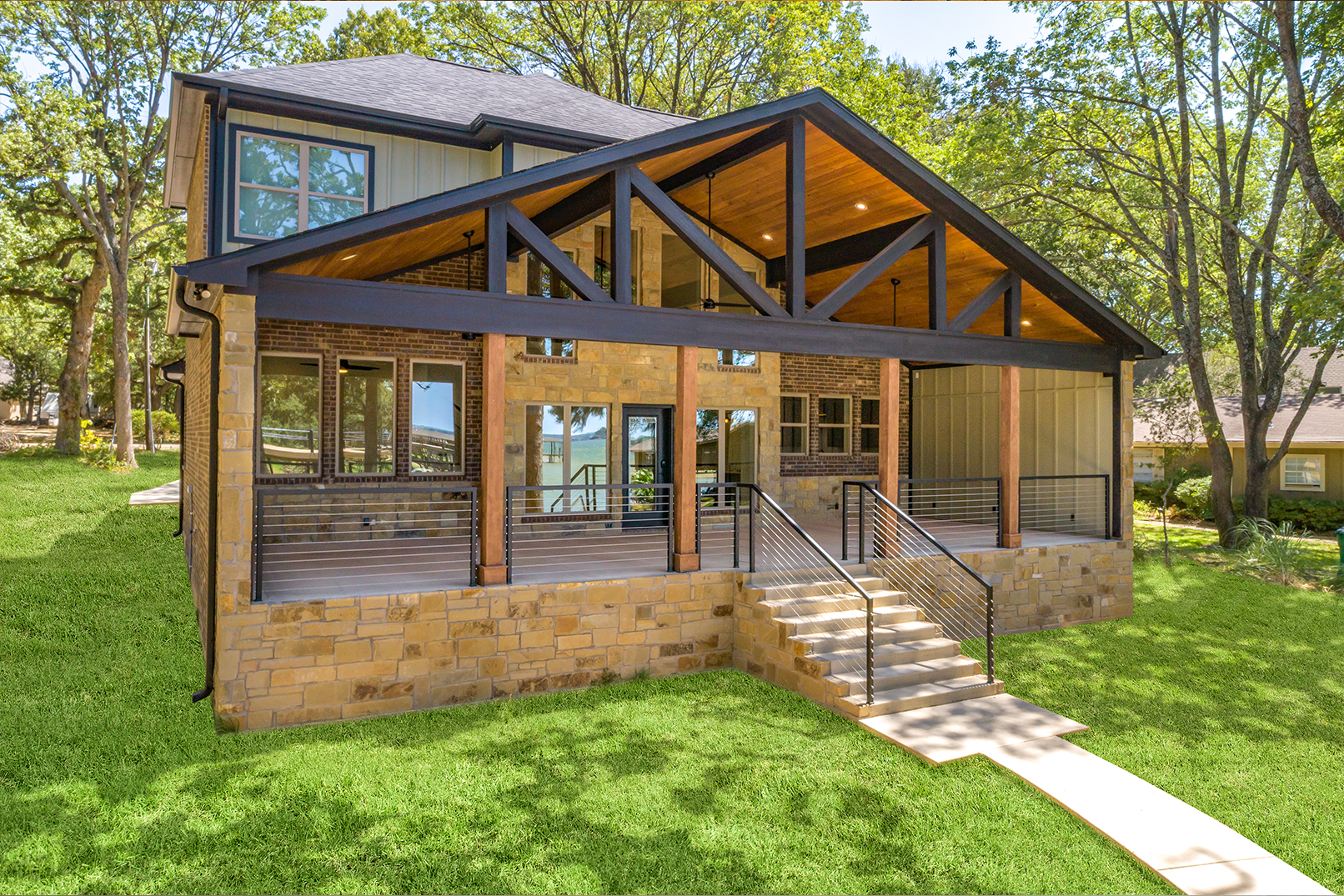 Custom Home Outdoor Living Space Photos | Rustic Creek Homes