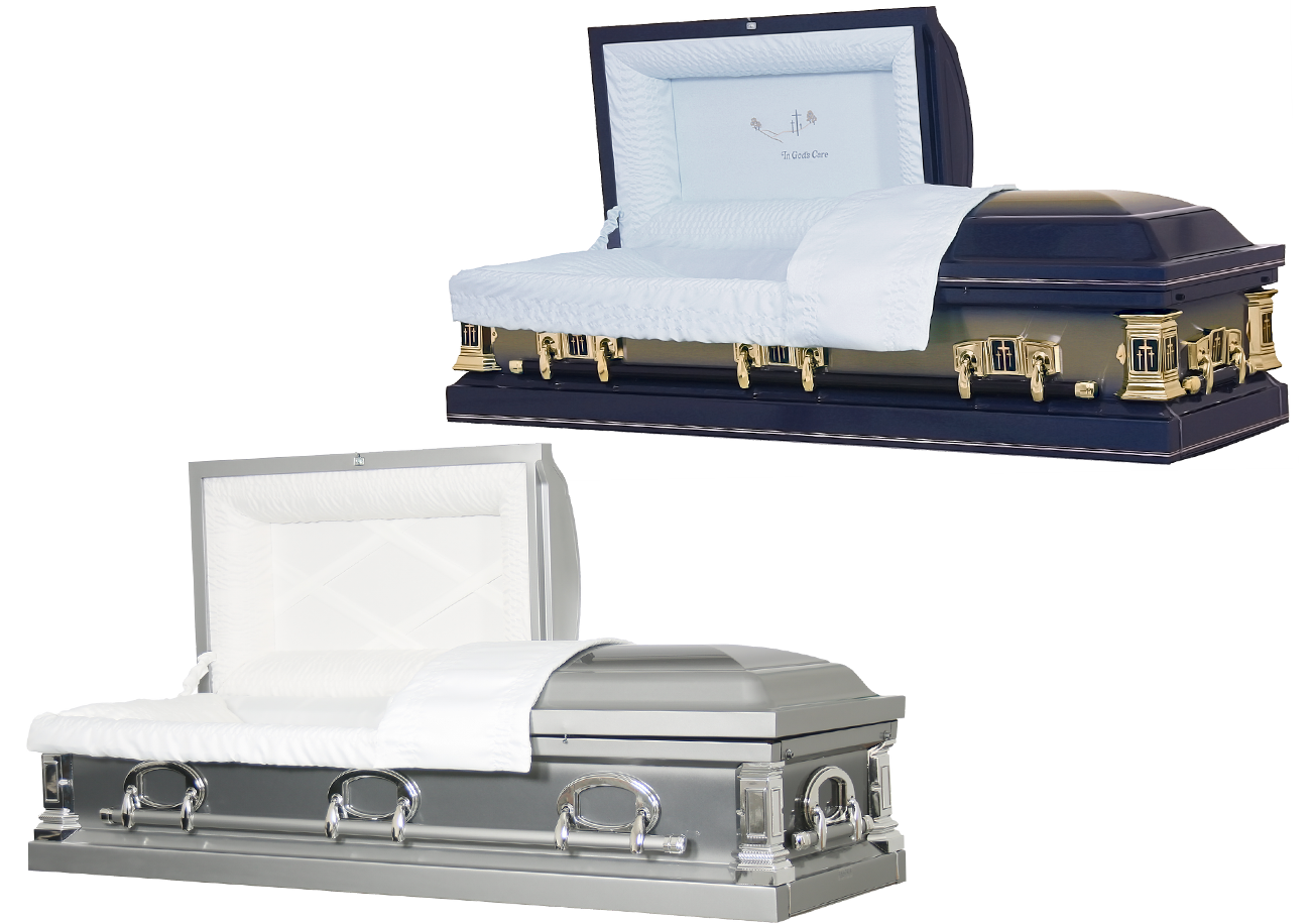Gods Care and Memory Silver Ceremonial caskets