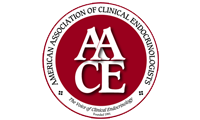 AACE logo: circular red seal with white center and black text, featuring large red “AACE” letters.