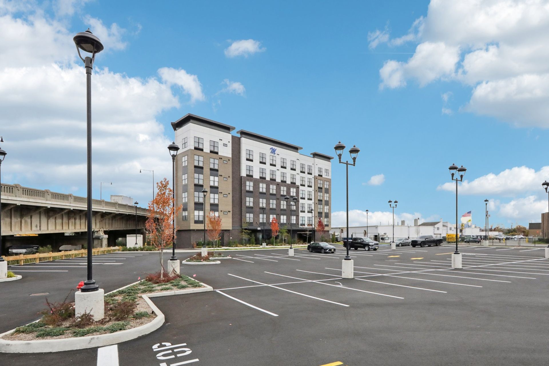Meridia Little Ferry apartment complex with parking lot in Little Ferry NJ