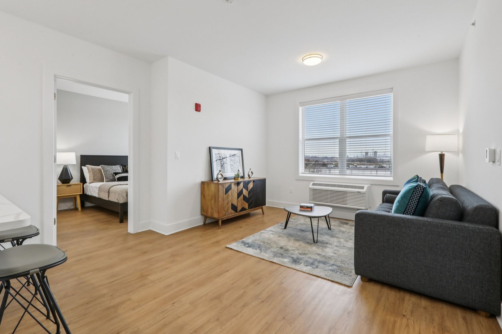 Apartment entryway with keyless entry door at Meridia Little Ferry, Little Ferry NJ