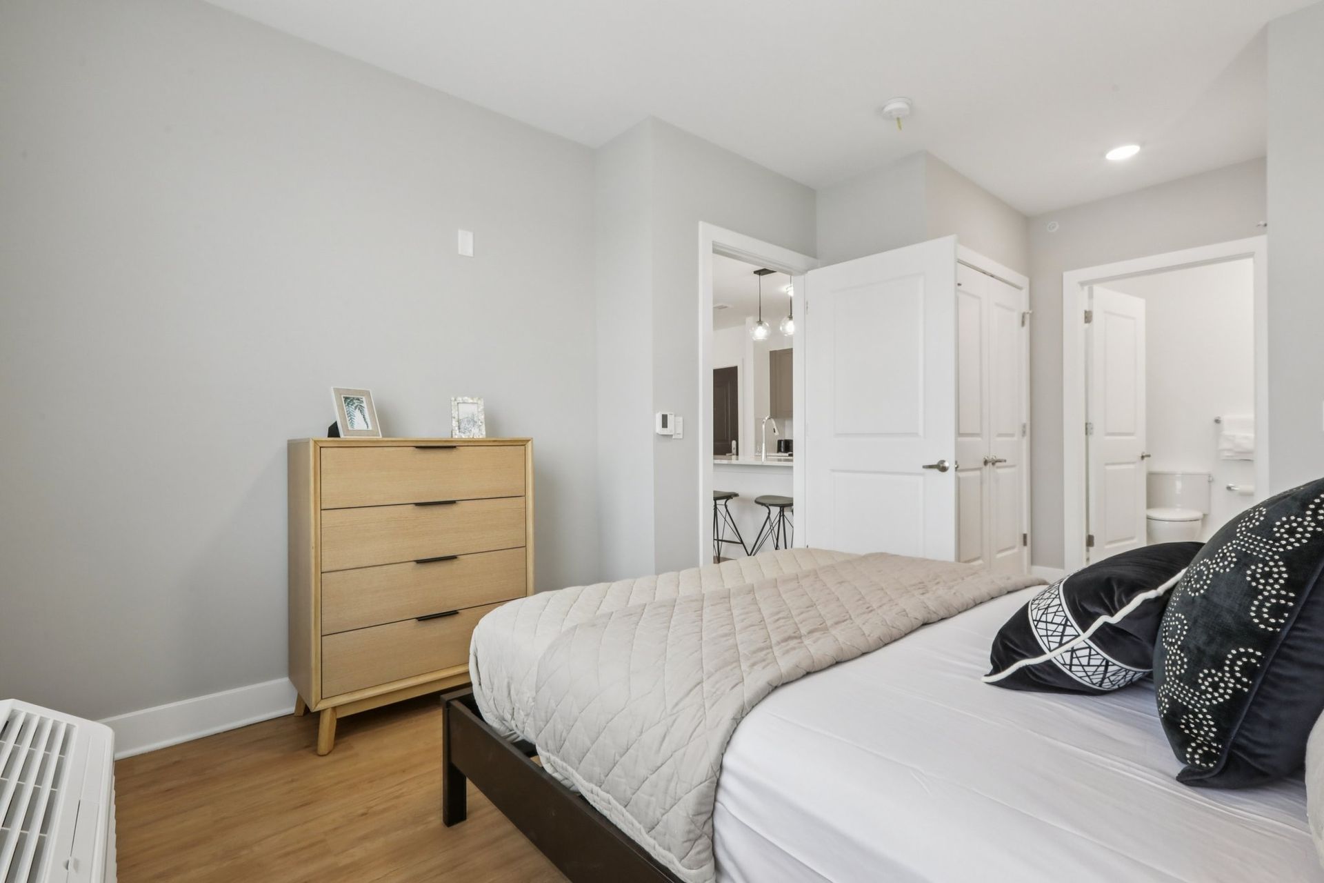 Modern bathroom with designer finishes at Meridia Little Ferry luxury apartments, NJ