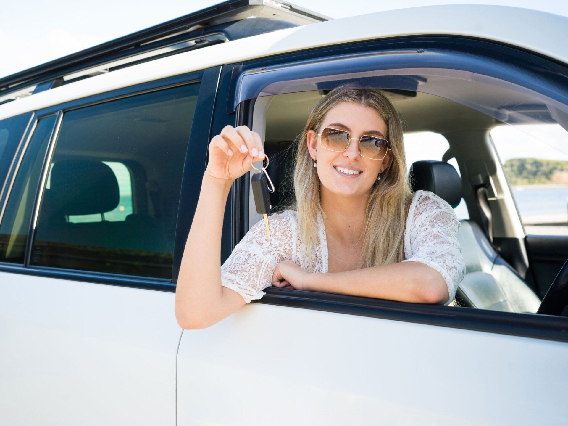 Young Woman New Driver with Keys — Geelong West, Vic — Geelong Finance Company