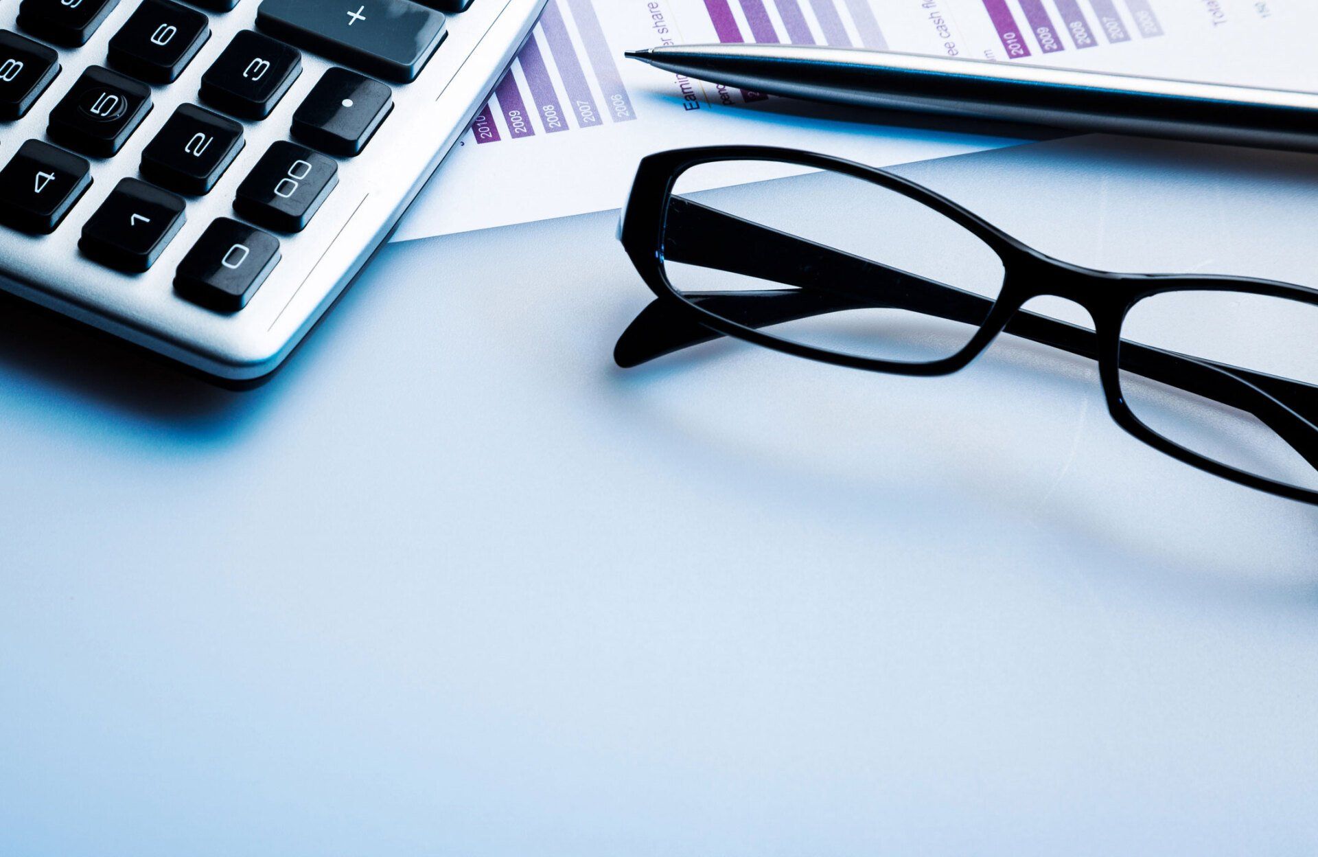 Marked Stock Price with Glasses, Calculator and Pen — Newtown, Vic — Geelong Finance Company