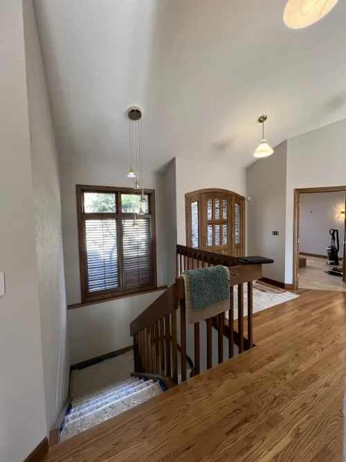 Interior stairway and hallway painting project near Rockford IL