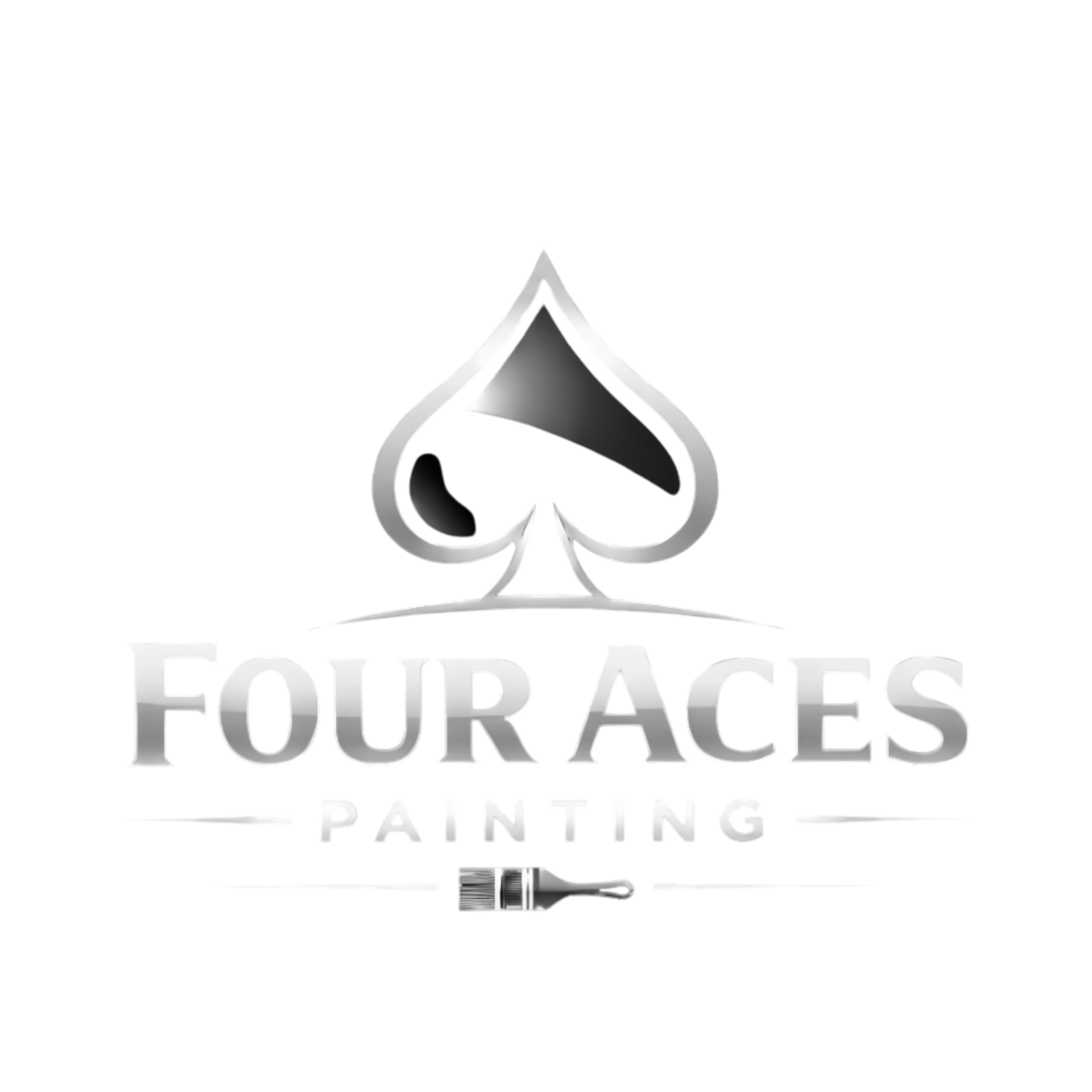 Four Aces Painting logo with a black spade icon and gray text on a white background