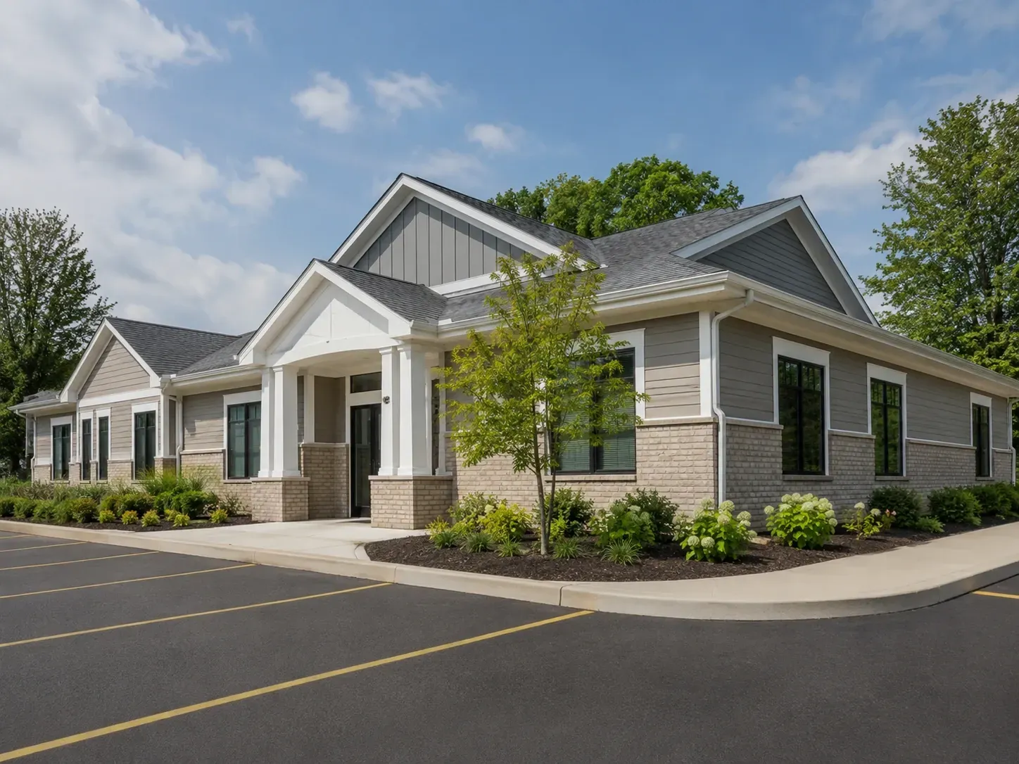 Completed commercial painting project on a professional office building in Rockford IL
