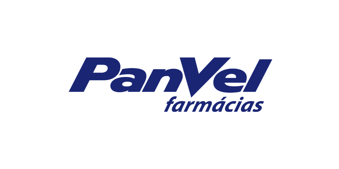 Logotipo da PanVel em texto azul sobre fundo branco