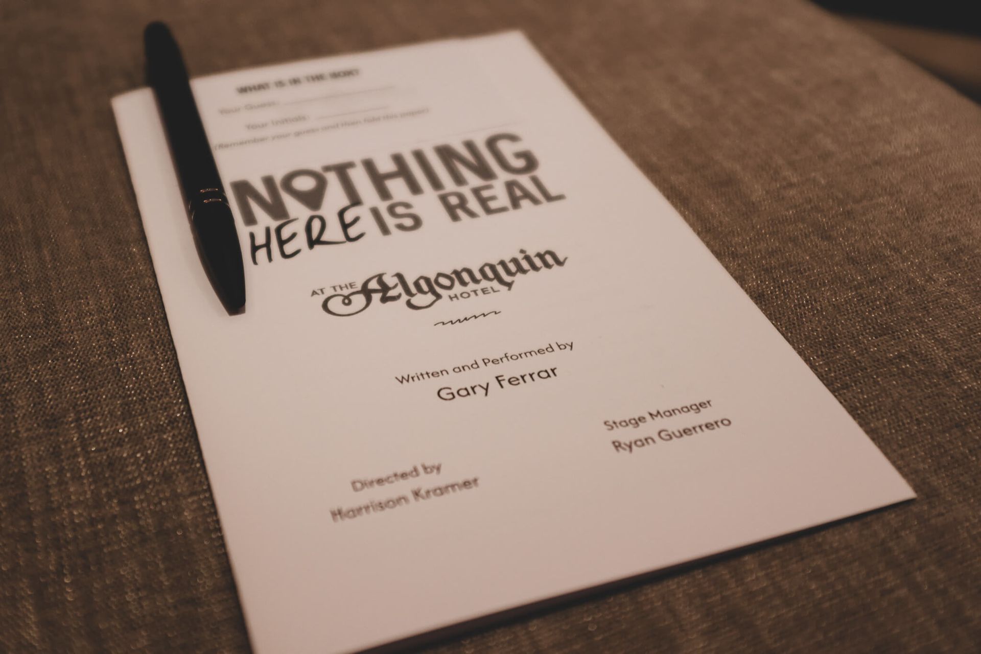 The program for my show
