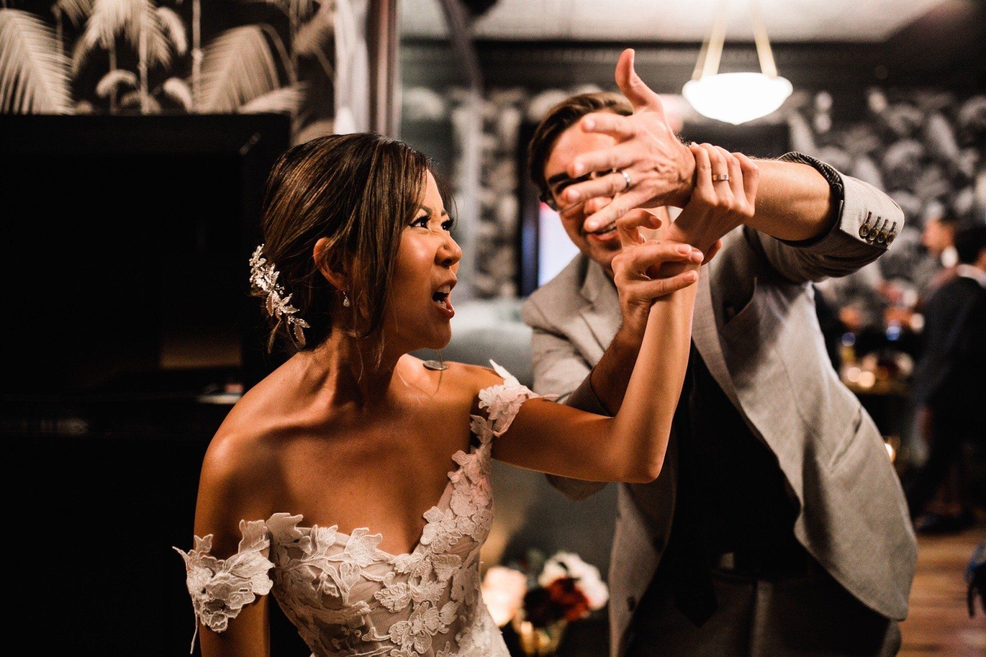 Up-close magic for Bride