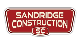 Sandridge Construction logo in red and white with “SC” emblem