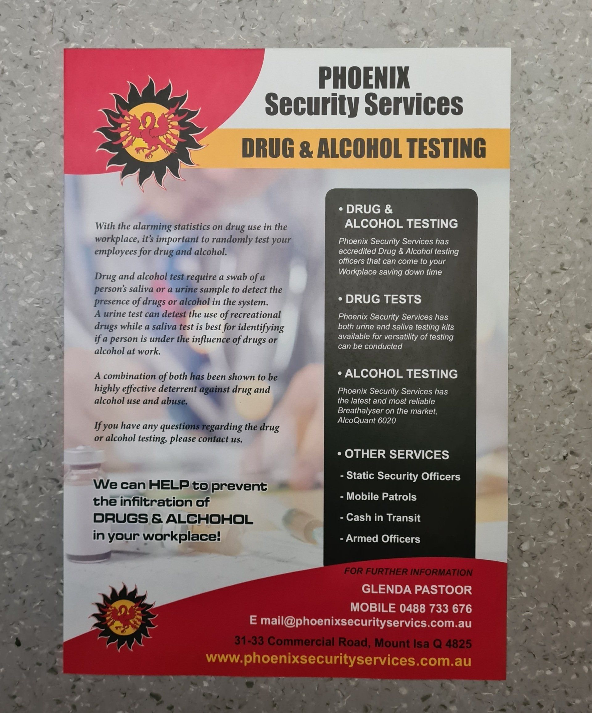 Flyer for Phoenix Security Services
