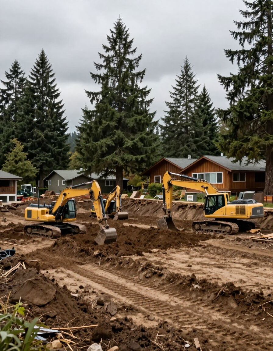 Residential excavation and site preparation in Pierce County, WA