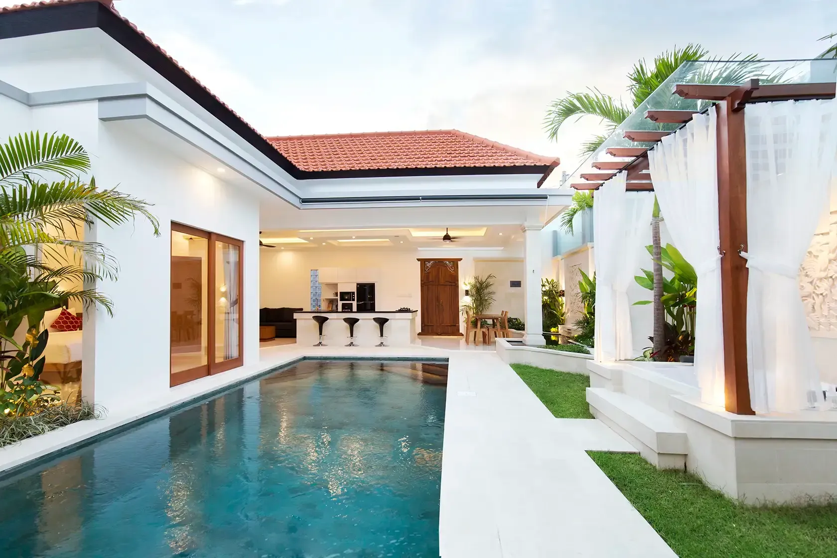 Pool and garden area at Villa Mia Tiga
