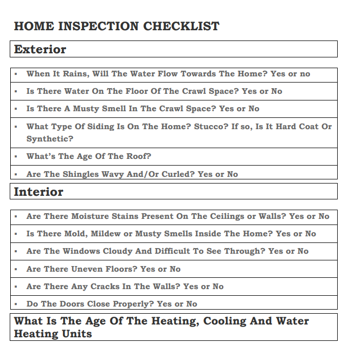 buyers checklist 2
