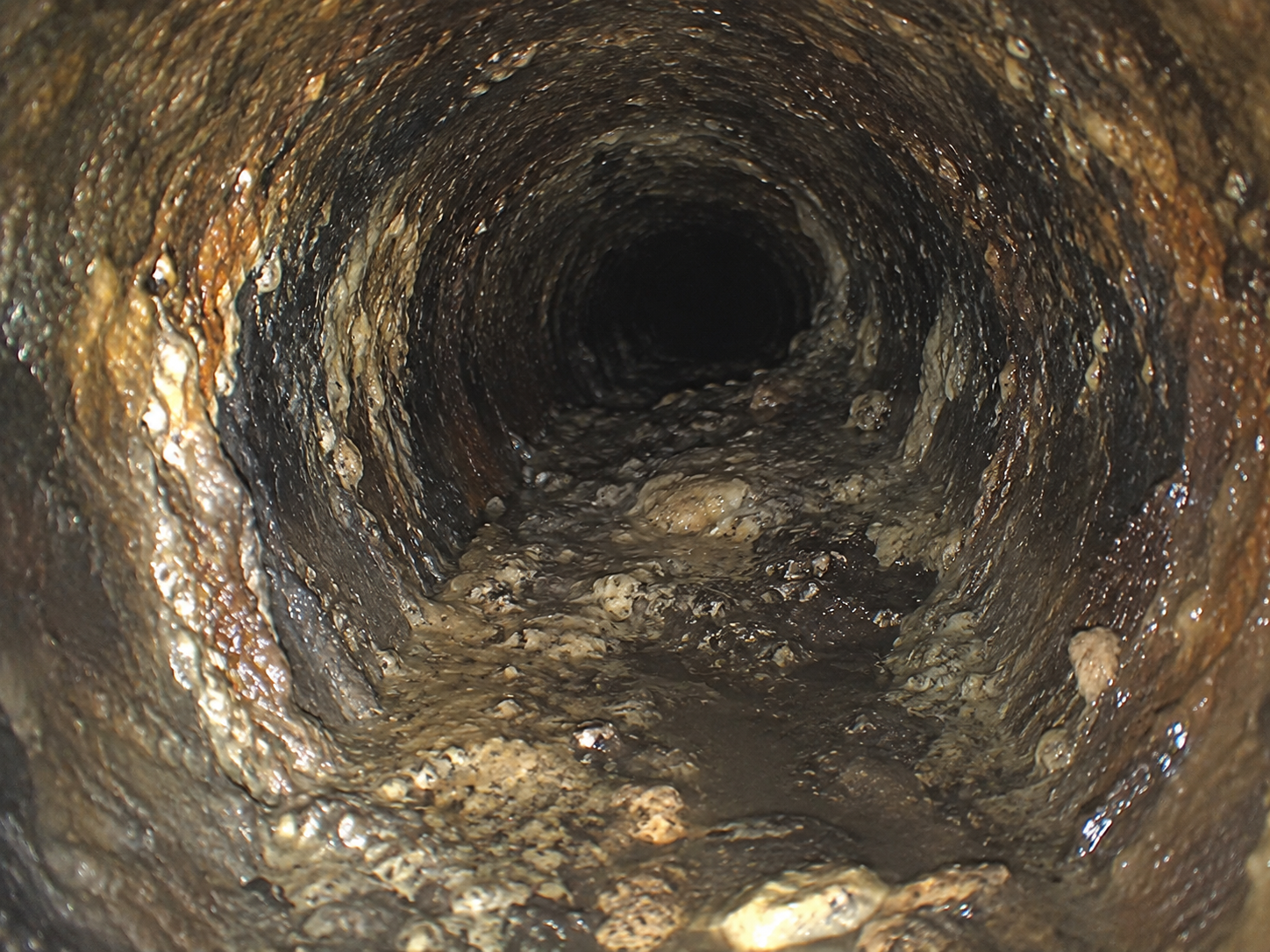 Sewer line inspection showing issues