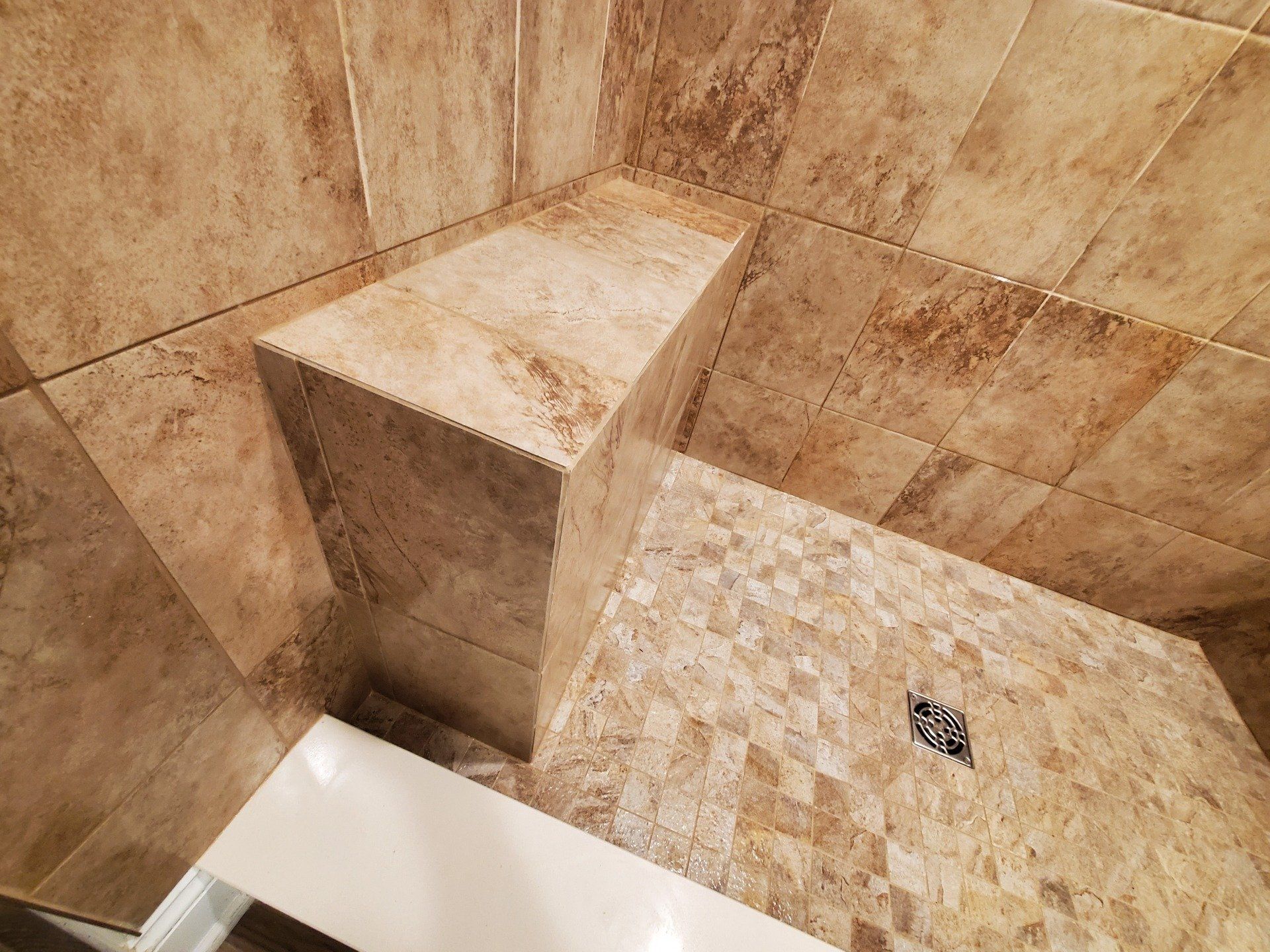 Newly Installed Shower Tiles — Forest, VA — Straight Line Painting & Tile Inc.