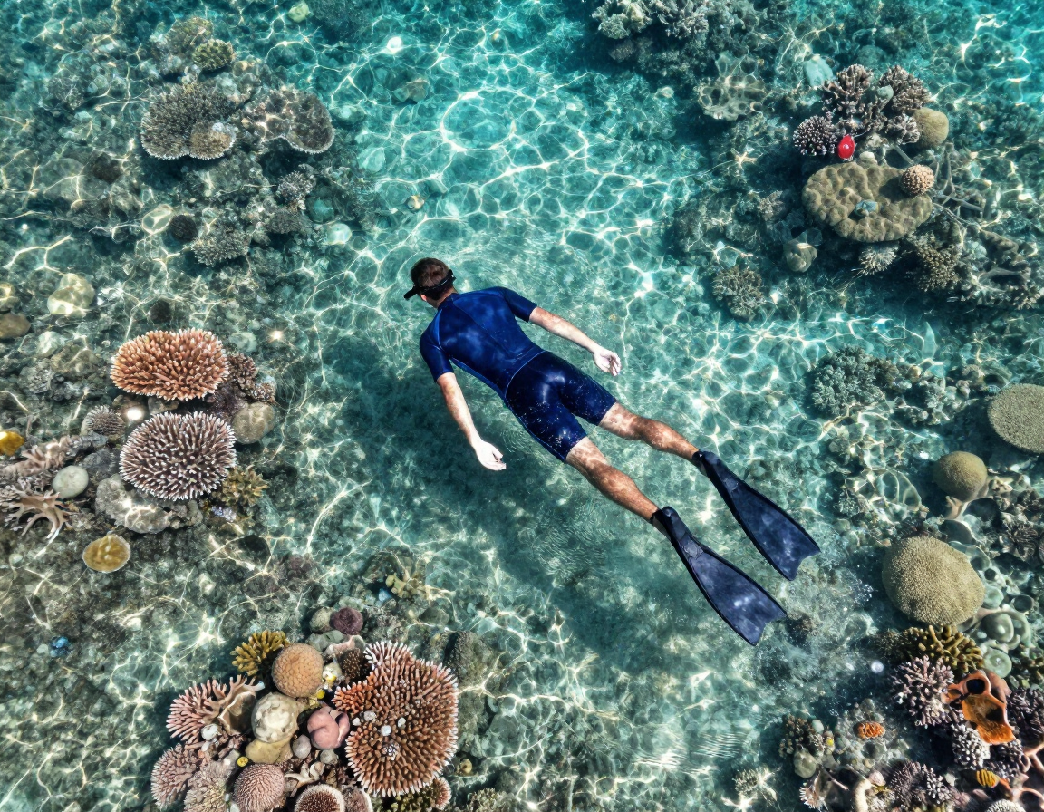 Snorkeler on the surface