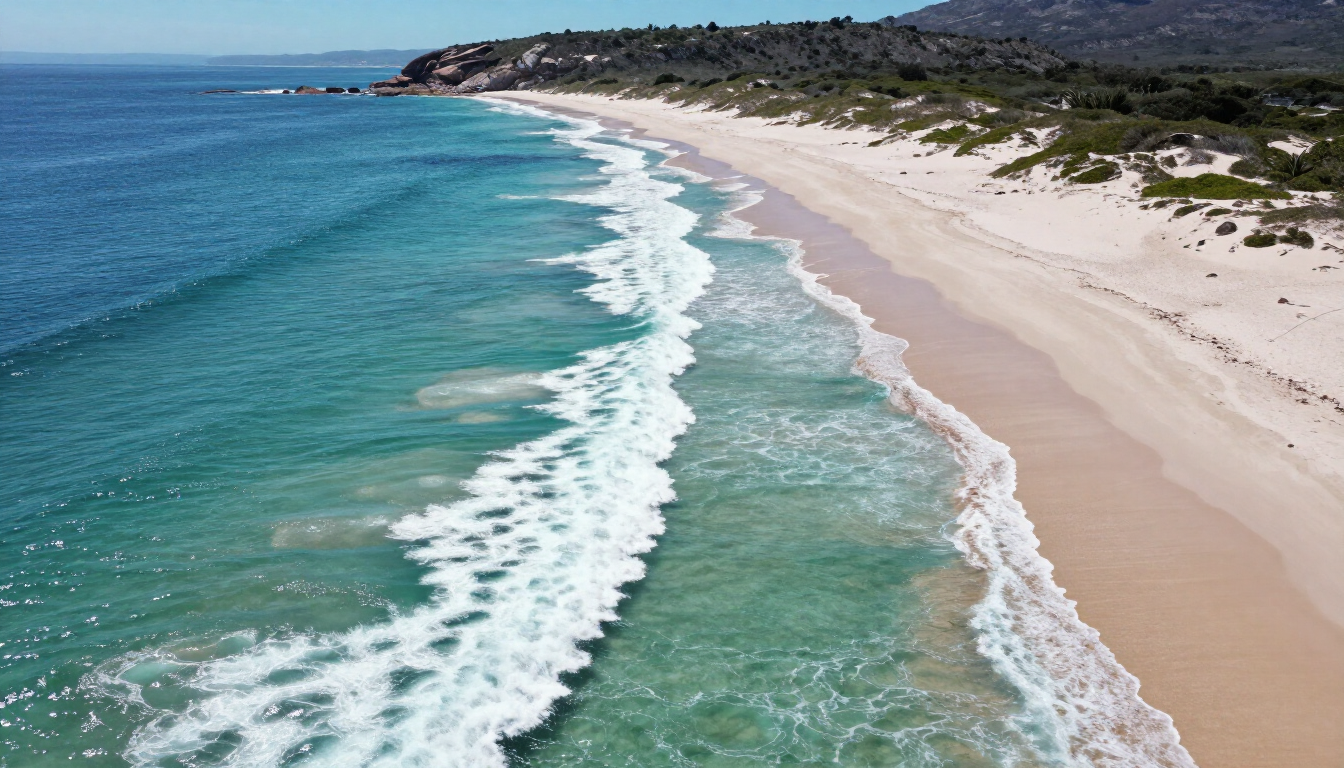 Aerial view of Sodwana Bay shoreline