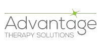The logo for advantage therapy solutions has a green star on it.