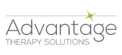 The logo for advantage therapy solutions has a green star on it.