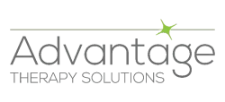 The logo for advantage therapy solutions has a green star on it.