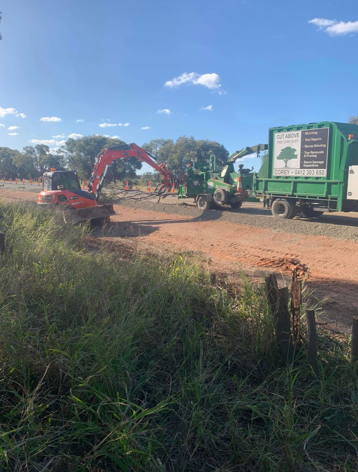 Excavator road clearing — Road Clearing Toowoomba Region