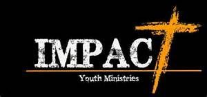 IMPACT Youth Ministries logo with a stylized orange cross on a black background.
