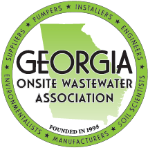 Georgia Onsite Wastewater Association logo with green circular border and Georgia silhouette