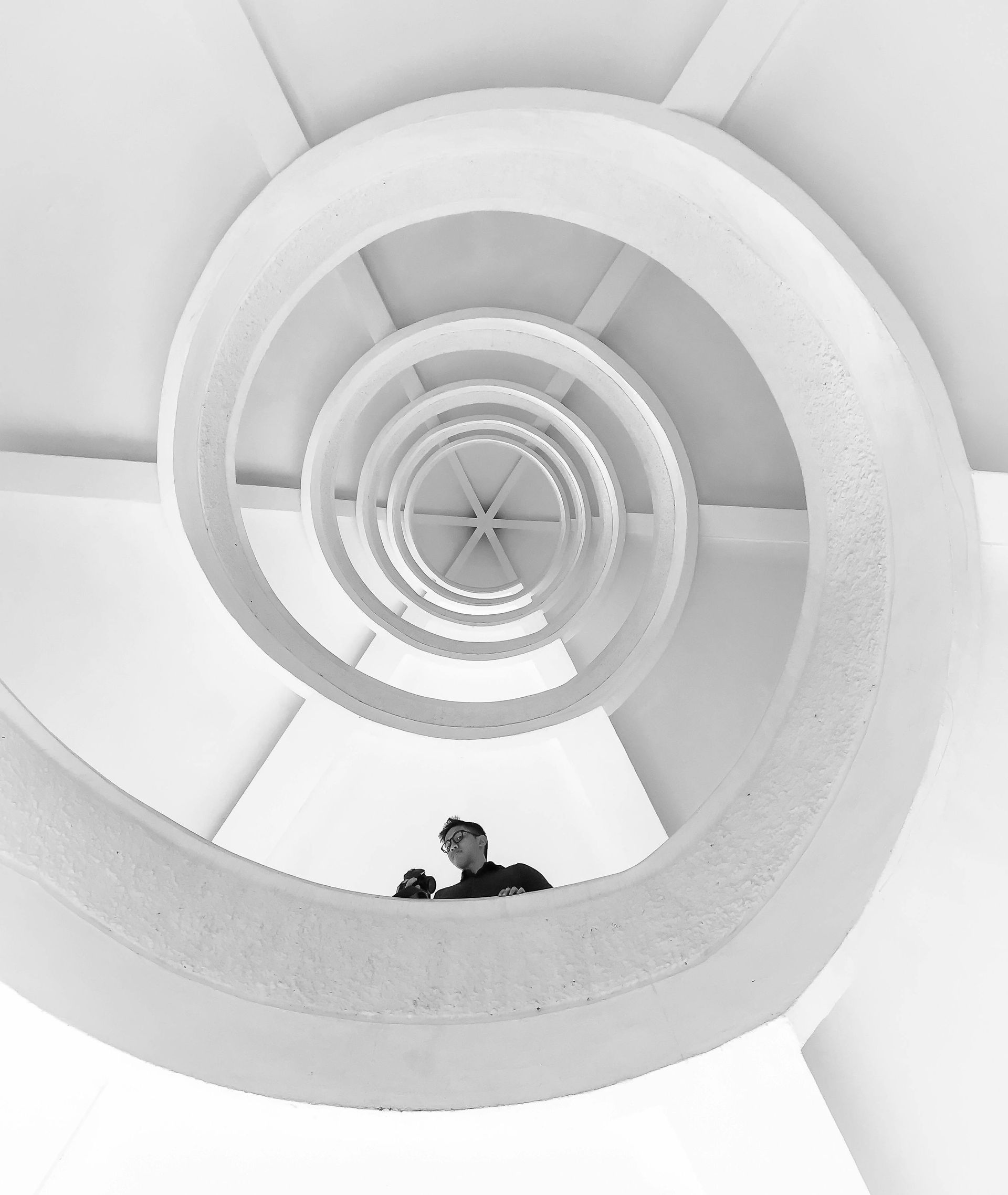 Spiral staircase in 360 degree design