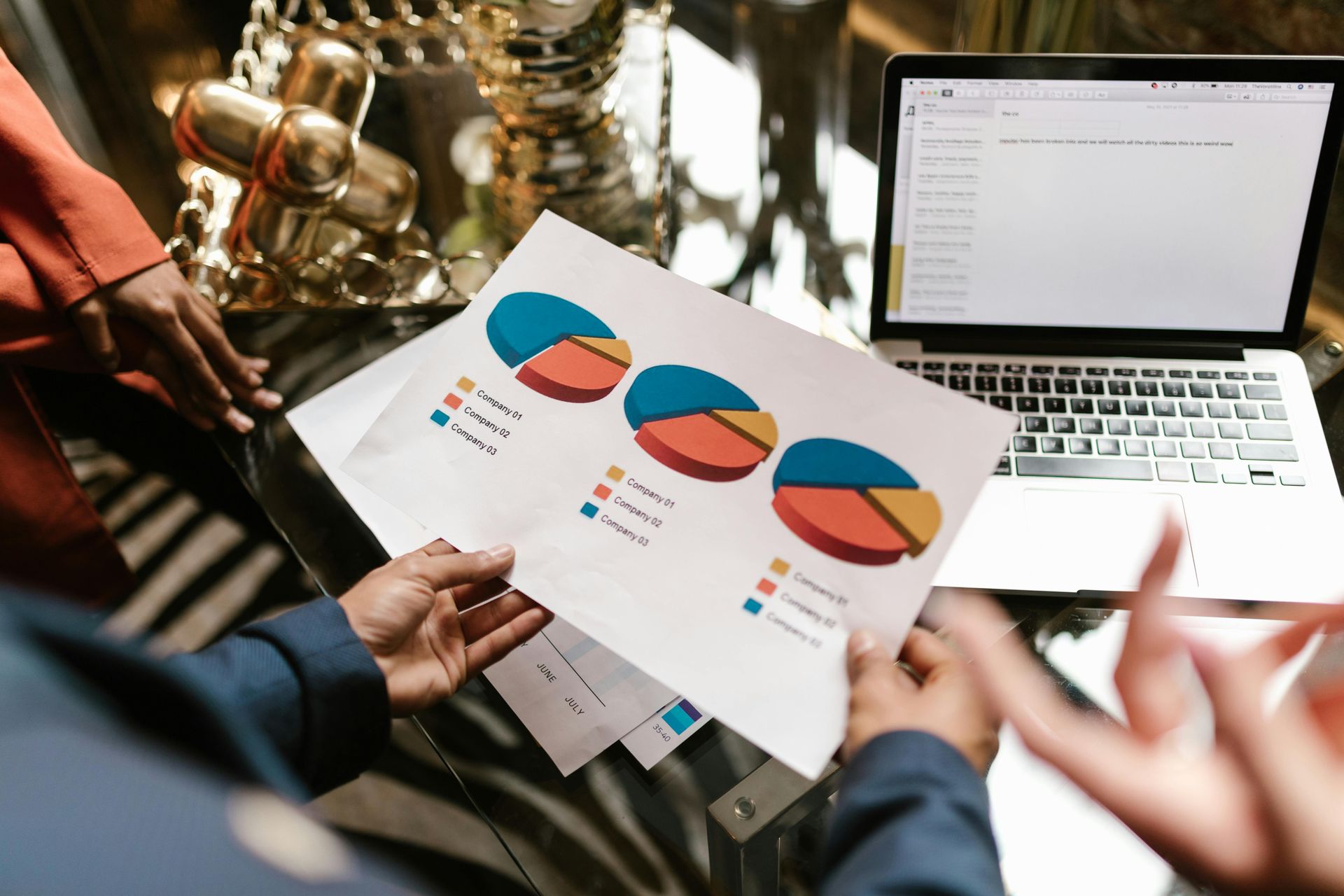 Report with pie charts