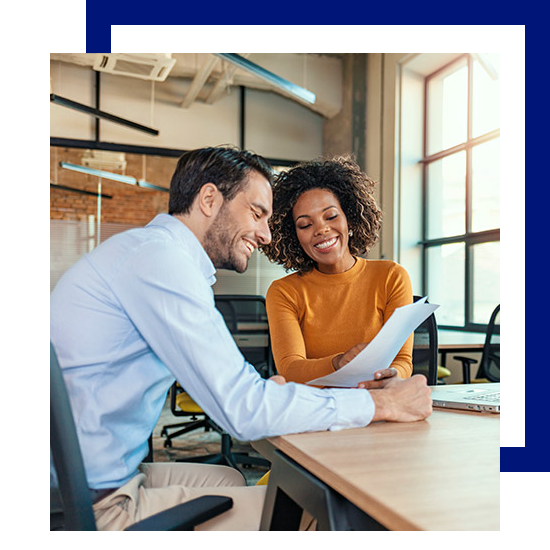 Happy Man And Woman Talking — Stoughton, WI — Rock Realty LLC Happy Man And Woman Talking — Stoughton, WI — Rock Realty LLC