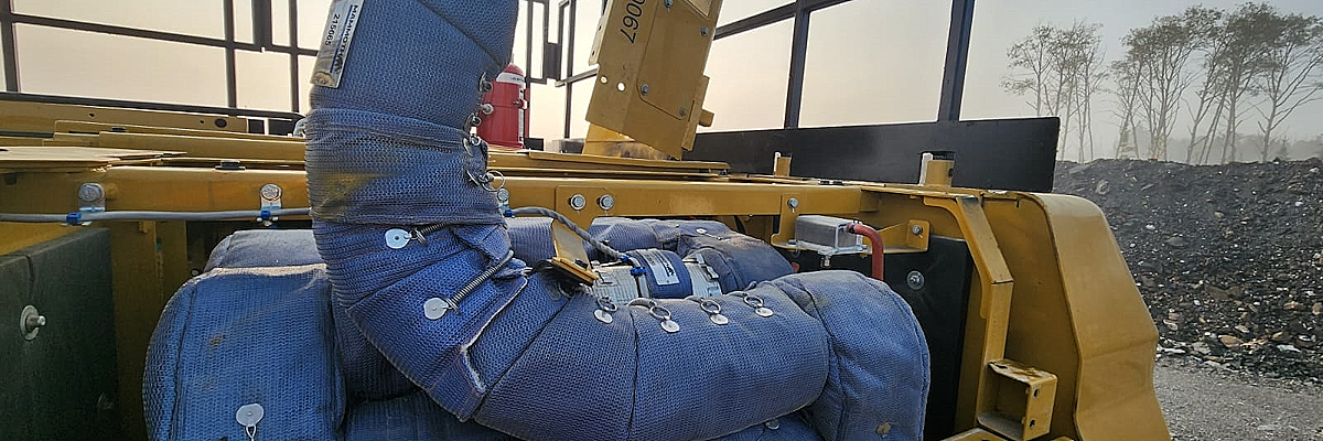 Mammoth Equipment thermal blankets on a machine