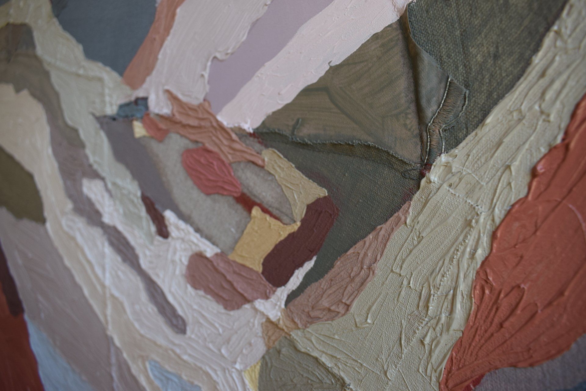 close up photos of abstract colourful painting of hills