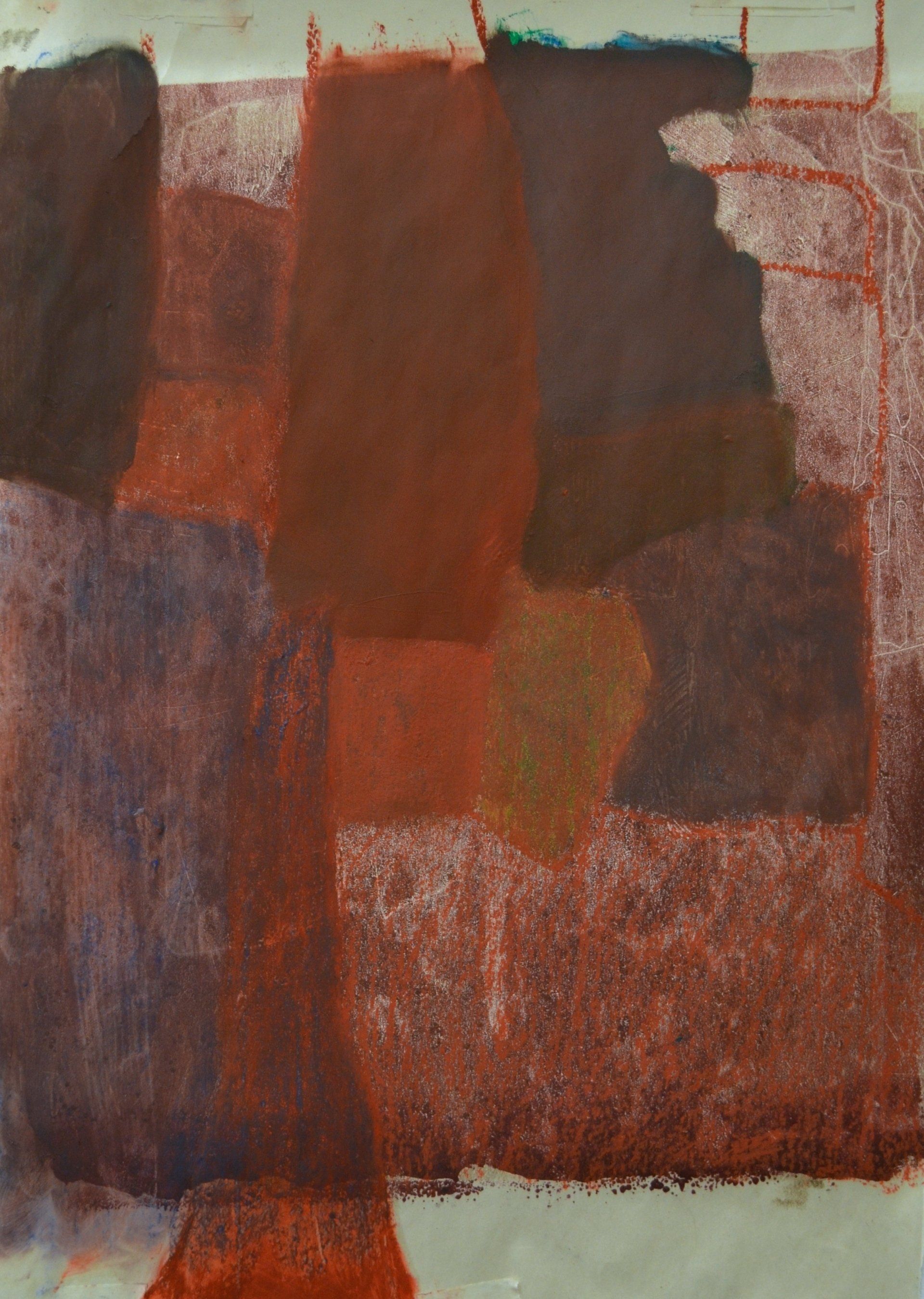 Colourful drawing in orange and red tones