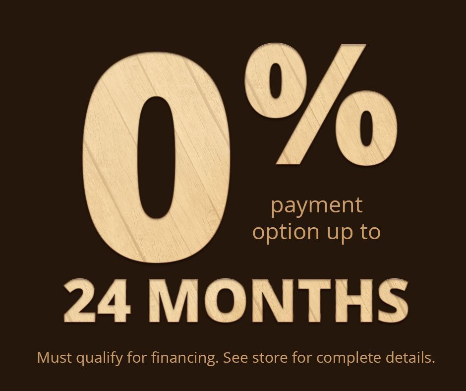 A sign that says 0 % payment option up to 24 months