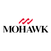 A red and black logo for mohawk on a white background