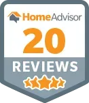 A home advisor 20 reviews badge