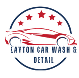 A logo for layton car wash and detail