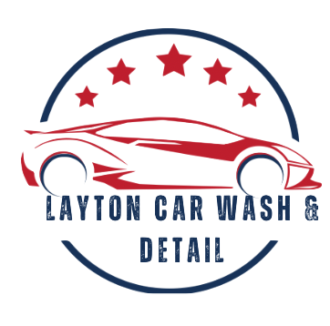 A logo for layton car wash and detail