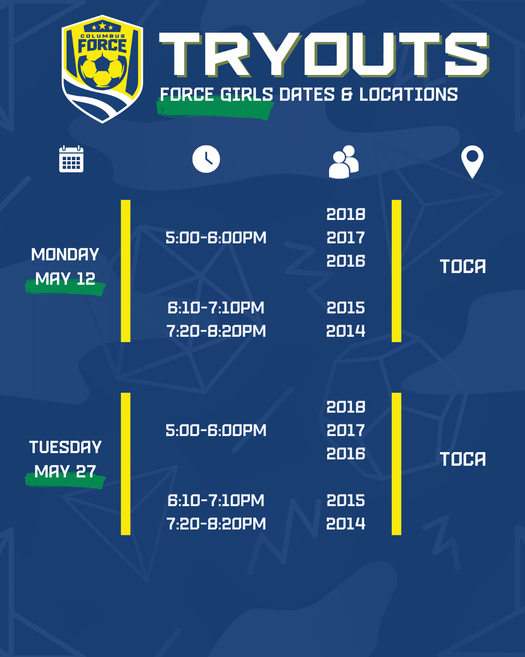 Columbus Force Welcomes New Staff Members!