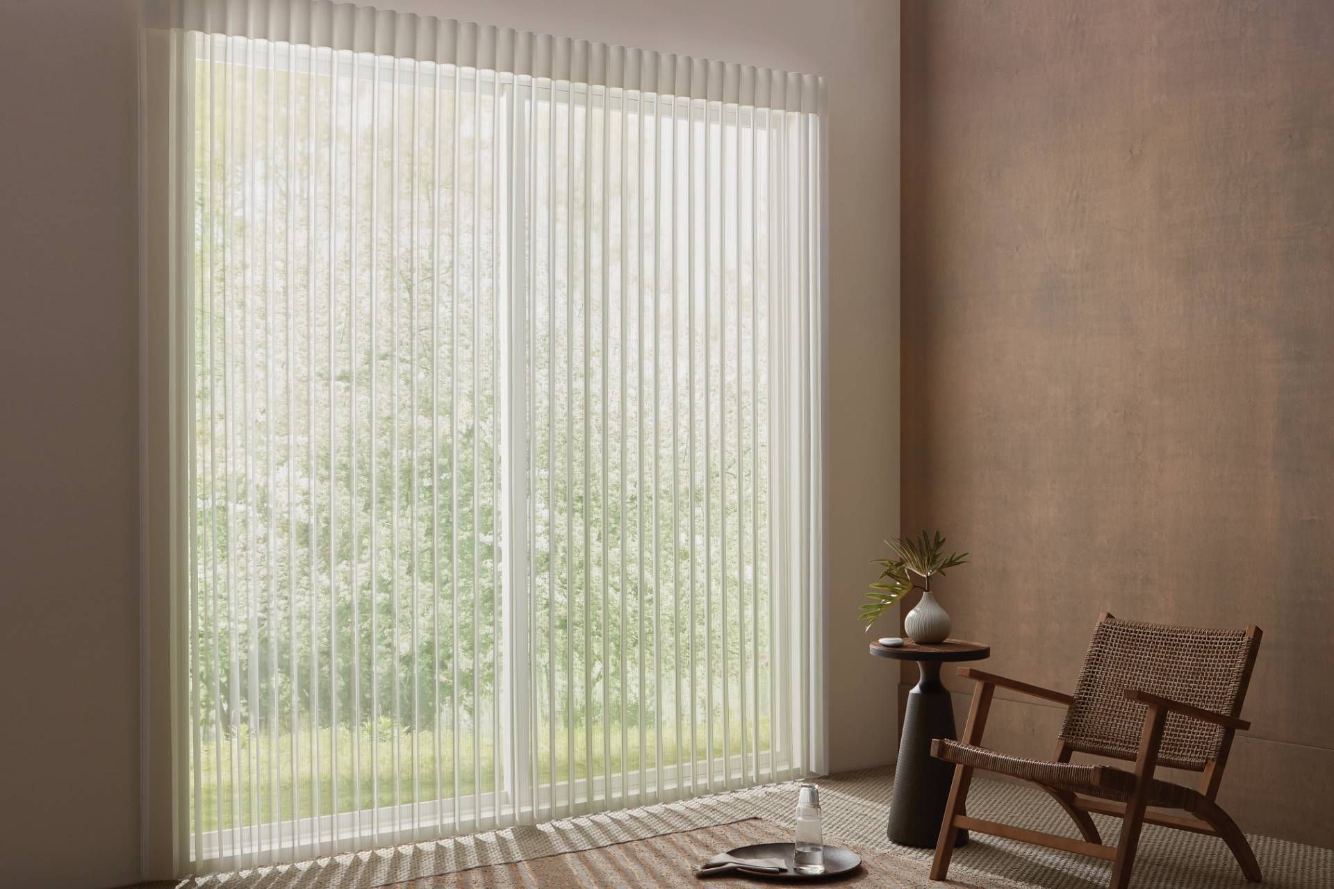 A close-up shot of Hunter Douglas Luminette® Sheer Panels near Wichita, Kansas