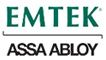 EMTEK logo in green and black with ASSA ABLOY beneath it