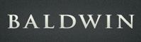 White BALDWIN wordmark on a dark background