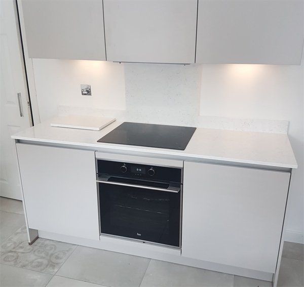 white kitchen with cooker