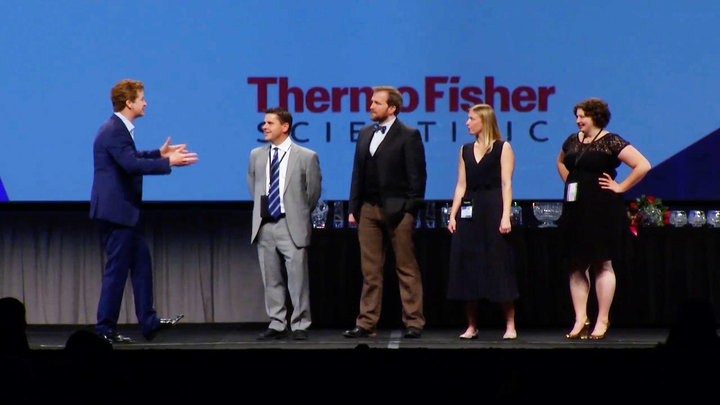 Jonathan Mangum hosts a corporate show for Thermo Fisher
