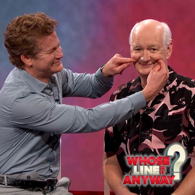 Jonathan Mangum and Colin Mochrie are on a show called whose line is anyway