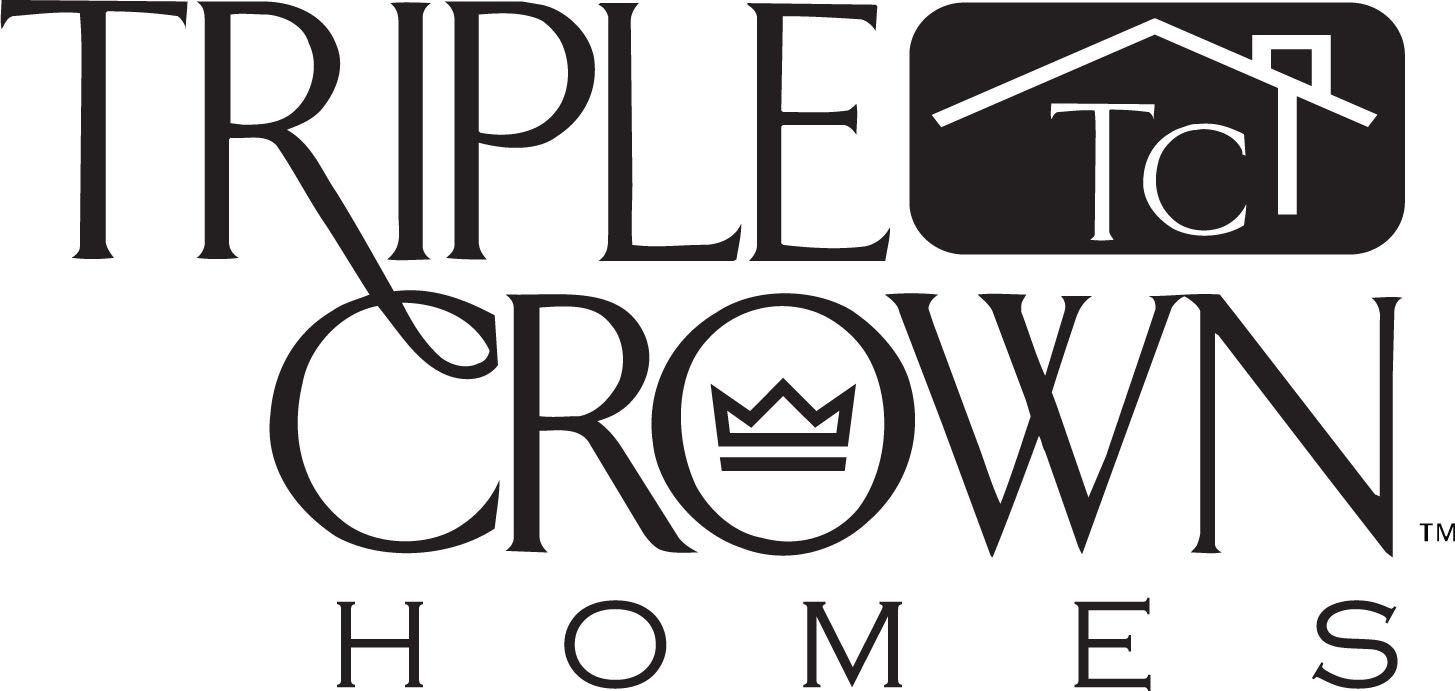 Logo of Triple Crown Homes, with a crown icon and house silhouette, black and white.